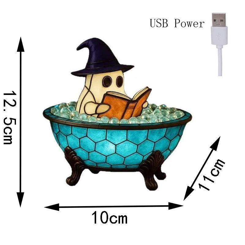 Halloween Ghost LED Night Light – Bubble Bath Accent Lamp👻