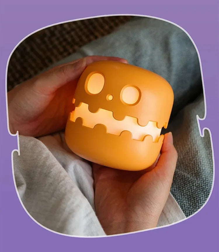 Pumpkin LED Night Light – Timed Brightness Adjustable Desktop Lamp 🎃