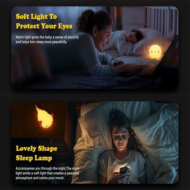 Squishy Axolotl Night Lamp – Perfect Gift 🎁