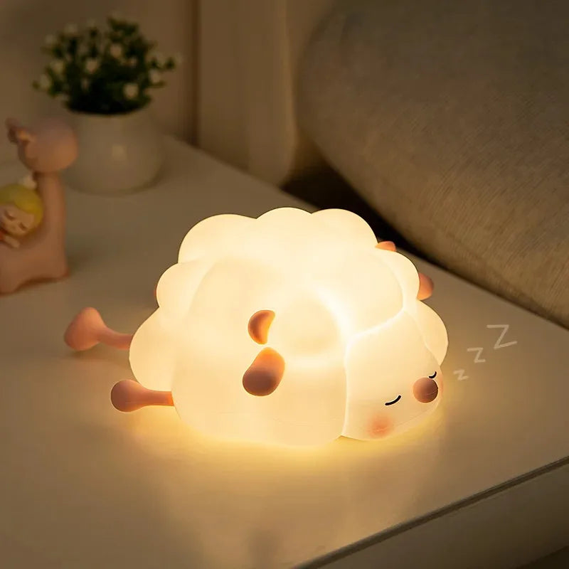 Sheep LED Night Light – USB Silicone Lamp with Phone Holder 🐑