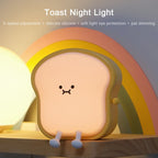 Toast Bread LED Night Light – Touch Sensor Silicone USB Lamp with Phone Holder 🍞