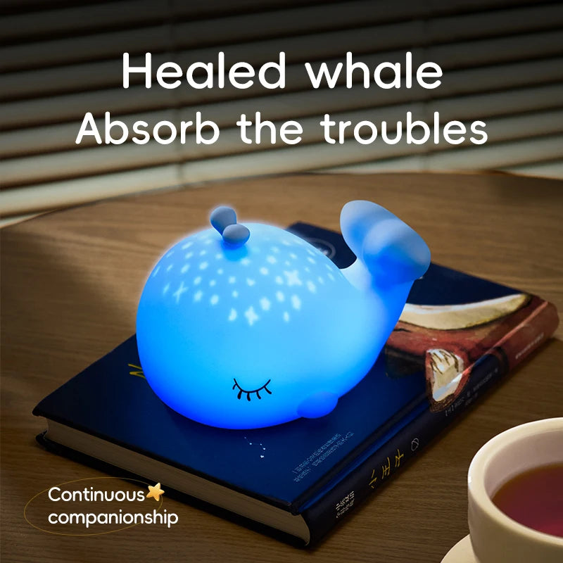 Starry Whale LED Night Light – Soft Glow USB Touch Lamp 🐋