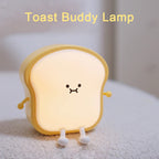 Toast Bread LED Night Light – Touch Sensor Silicone USB Lamp with Phone Holder 🍞