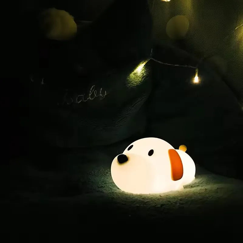 Dog LED Night Light – Silicone 2-Color Dimmable USB Lamp 🐶