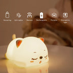 Cat LED Night Light – Touch & Remote Silicone USB Lamp 🐱