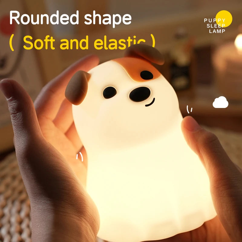 Dog LED Night Light – Rechargeable Squishy Silicone Lamp for Kids 🐶