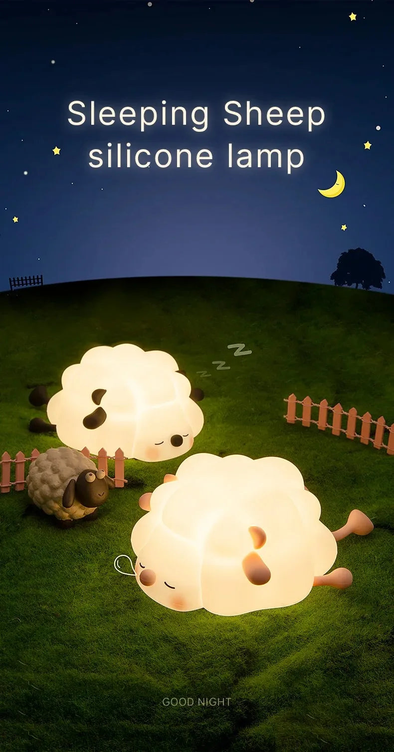 Sheep LED Night Light – USB Silicone Lamp with Phone Holder 🐑