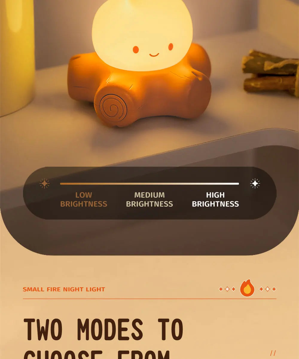 Campfire LED Night Light – Creative Bedside & Desk Lamp 🔥