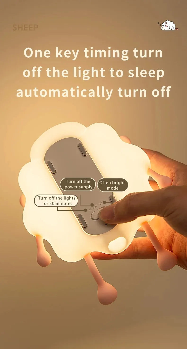 Sheep LED Night Light – USB Silicone Lamp with Phone Holder 🐑