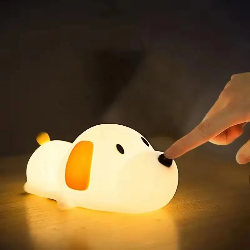 Dog LED Night Light – Silicone 2-Color Dimmable USB Lamp 🐶