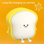 Toast Bread LED Night Light – Touch Sensor Silicone USB Lamp with Phone Holder 🍞