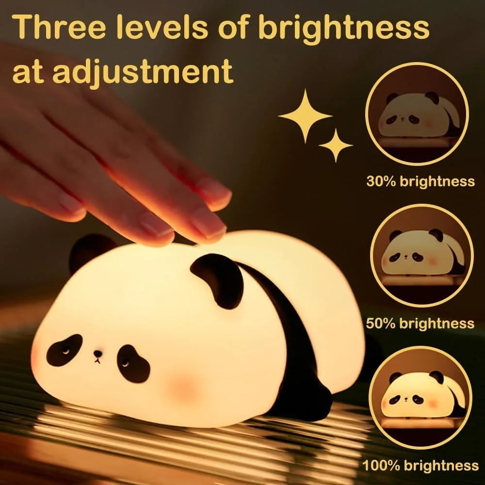 🐼💡 Panda Squishy LED Night Light – Tap to Glow ✨ Perfect Baby & Girl Gift 🎁