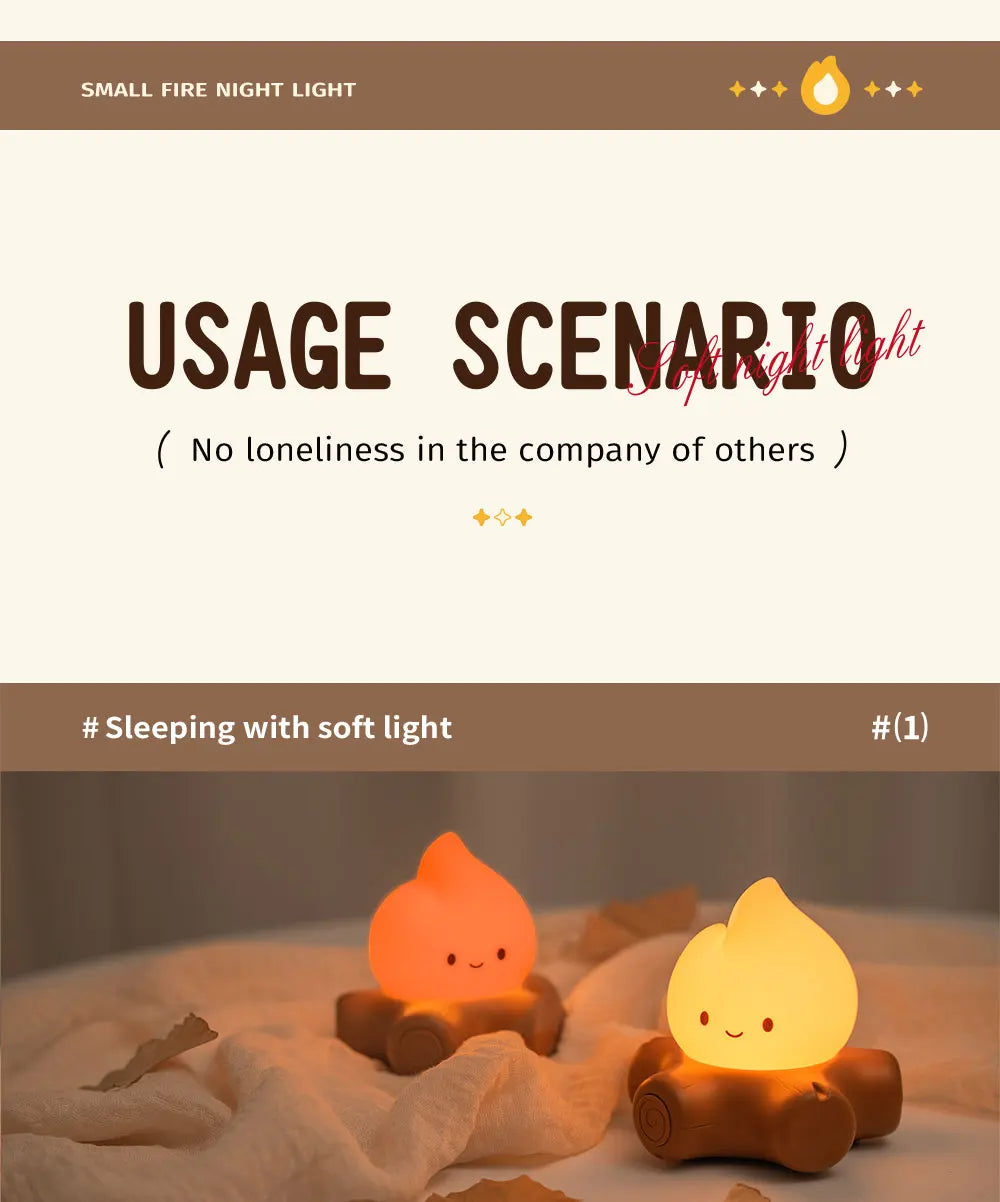 Campfire LED Night Light – Creative Bedside & Desk Lamp 🔥