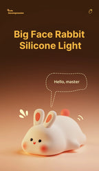 Soft Silicone Rabbit Night Lamp – Cute Cartoon Touch Light for Kids & Nursery Gift