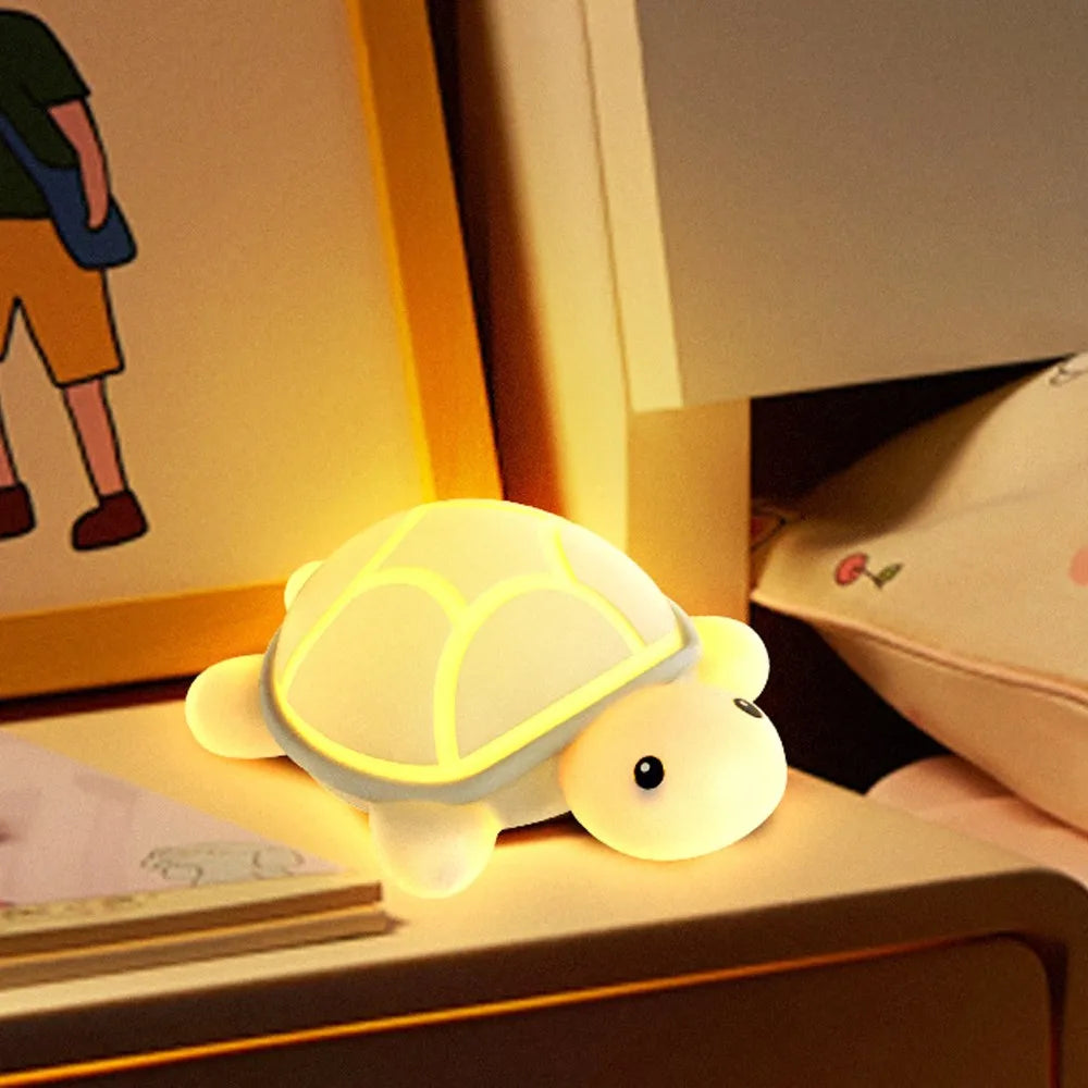 Turtle LED Night Light – Colorful Silicone Lamp for Kids’ Rooms 🐢
