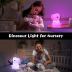 Dinosaur LED Night Light – Touch Sensor Color-Changing Silicone Lamp 🦕