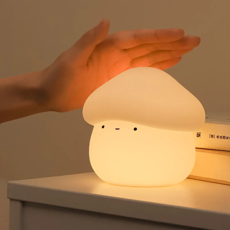 Mushroom LED Night Light – Dimmable Silicone Lamp for Kids 🍄