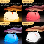 Cat LED Night Light – Touch & Remote Silicone USB Lamp 🐱