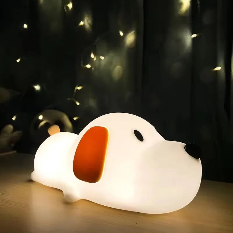Dog LED Night Light – Silicone 2-Color Dimmable USB Lamp 🐶