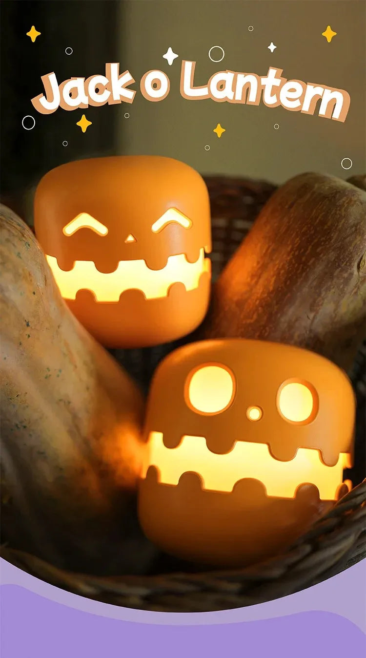Pumpkin LED Night Light – Timed Brightness Adjustable Desktop Lamp 🎃