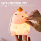 Pink Hippo LED Night Light – Squishy Silicone Touch Lamp 🦛