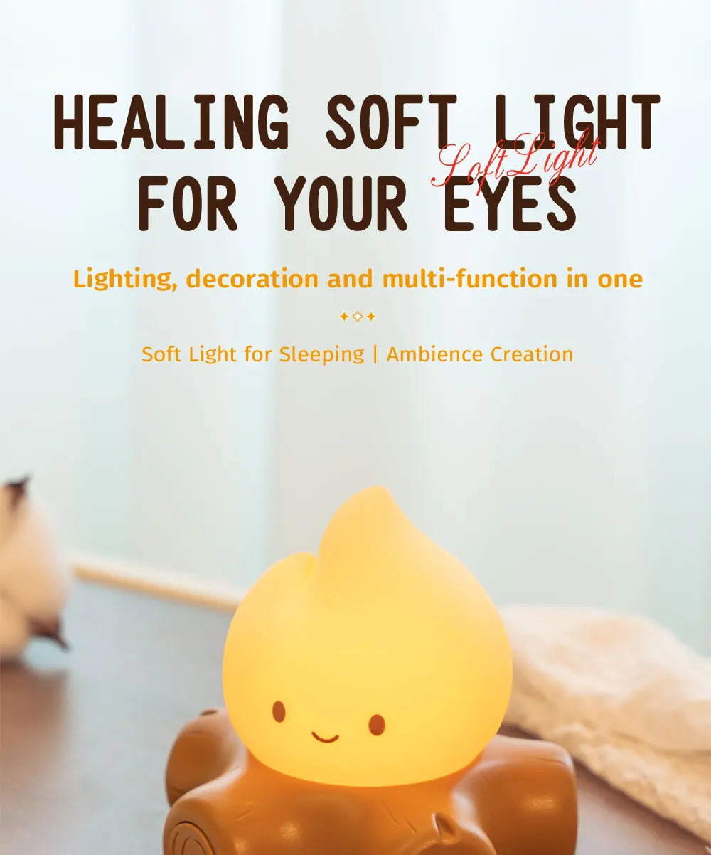 Campfire LED Night Light – Creative Bedside & Desk Lamp 🔥