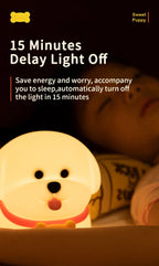 Dog LED Night Light – Soft Silicone Multi-Color USB Lamp 🐶