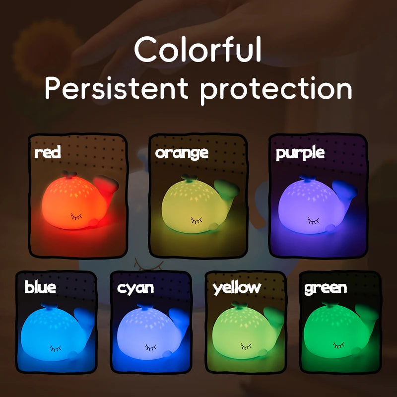 Starry Whale LED Night Light – Soft Glow USB Touch Lamp 🐋