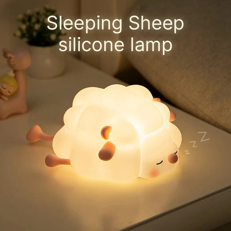 Sheep LED Night Light – USB Silicone Lamp with Phone Holder 🐑