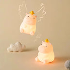 Pink Hippo LED Night Light – Squishy Silicone Touch Lamp 🦛