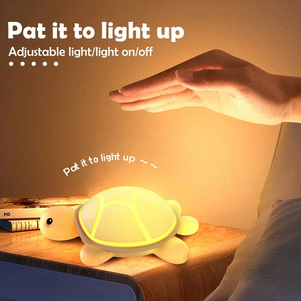 Turtle LED Night Light – Colorful Silicone Lamp for Kids’ Rooms 🐢