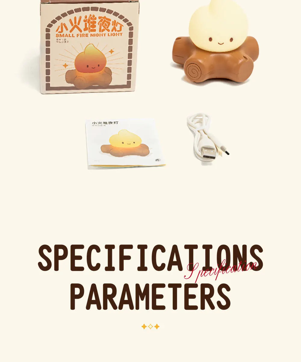 Campfire LED Night Light – Creative Bedside & Desk Lamp 🔥