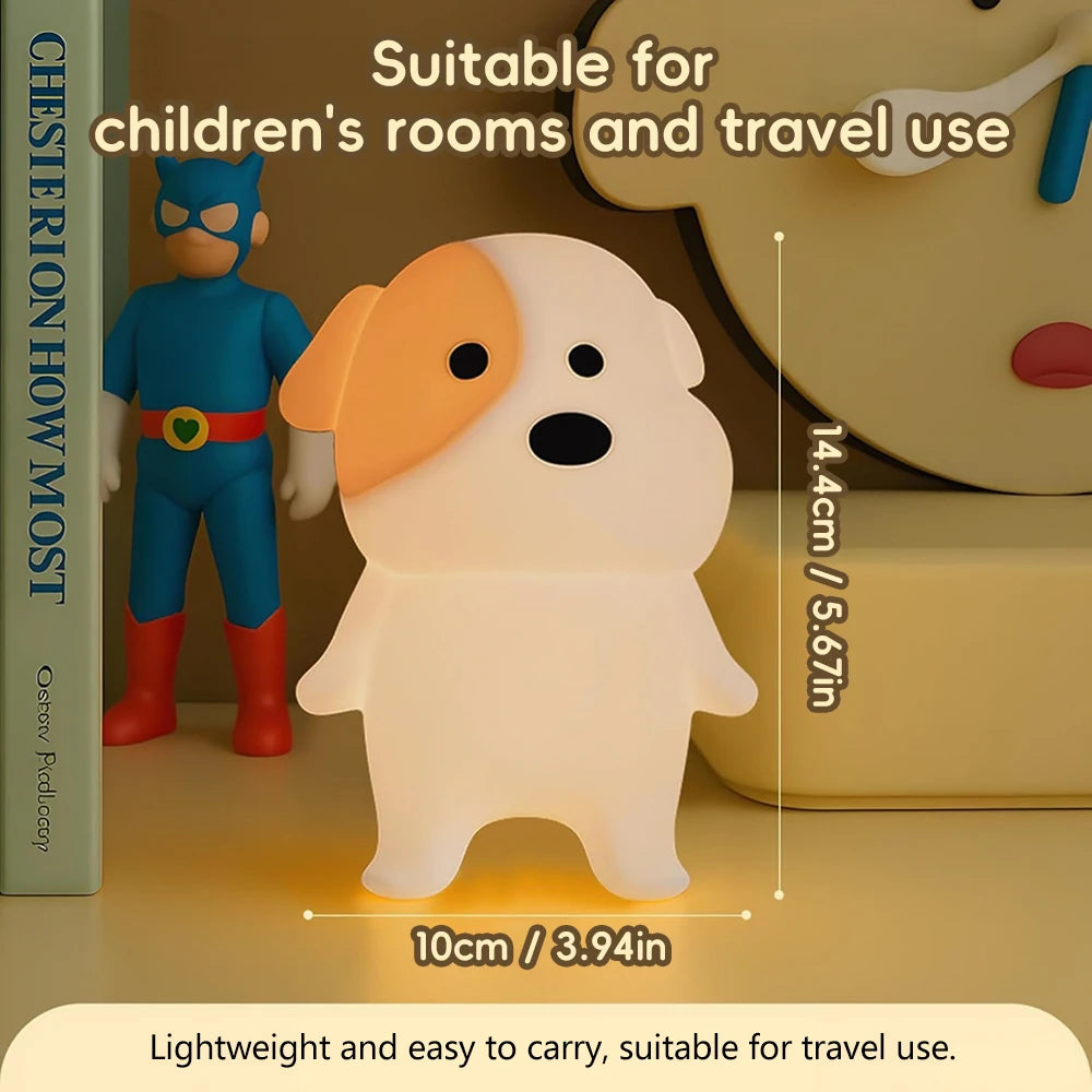 Dog LED Night Light – Rechargeable Squishy Silicone Lamp for Kids 🐶