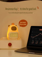 Capybara LED Night Light & Alarm Clock – Silicone USB Rechargeable Lamp
