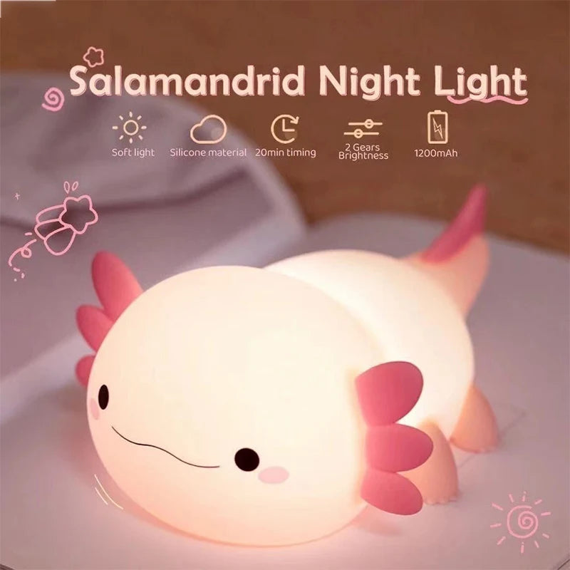 Squishy Axolotl Night Lamp – Perfect Gift 🎁