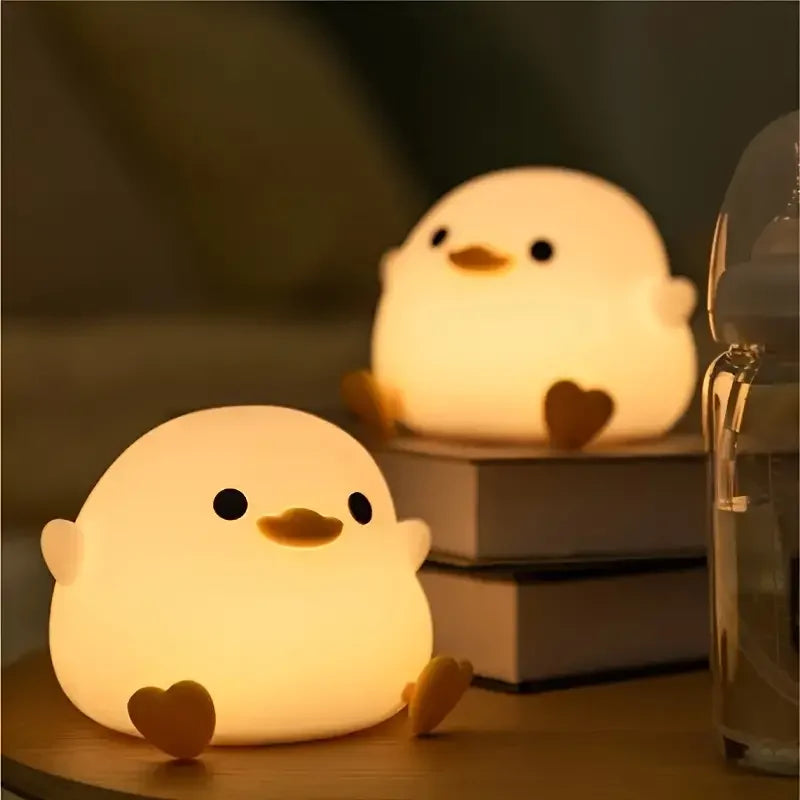 Soft Squishy Duck LED Night Lamp – USB Rechargeable & Gift-Ready