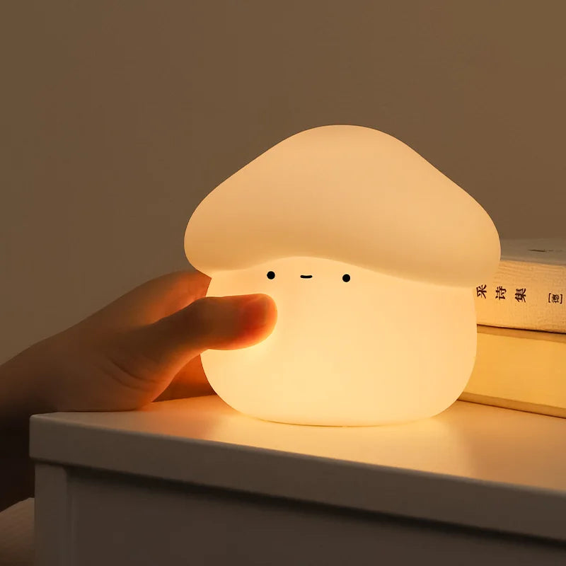 Mushroom LED Night Light – Dimmable Silicone Lamp for Kids 🍄