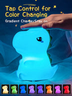 Dinosaur LED Night Light – Touch Sensor Color-Changing Silicone Lamp 🦕