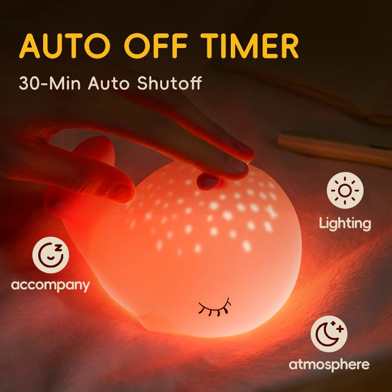 Starry Whale LED Night Light – Soft Glow USB Touch Lamp 🐋