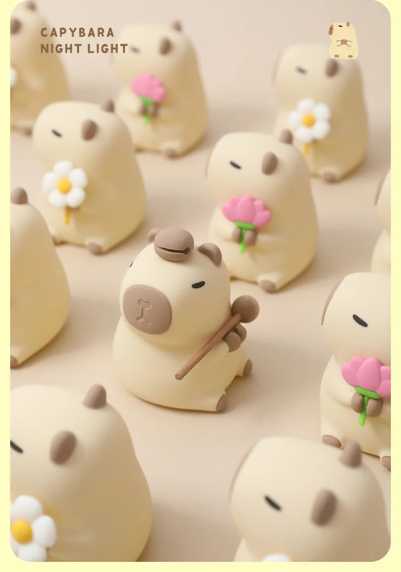 Capybara LED Night Light – Touch Sensor, Dimmable USB Lamp 🐾