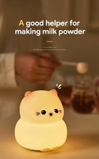 Cat LED Night Light – Soft Silicone Pat Lamp for Kids 🐱
