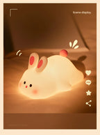 Soft Silicone Rabbit Night Lamp – Cute Cartoon Touch Light for Kids & Nursery Gift