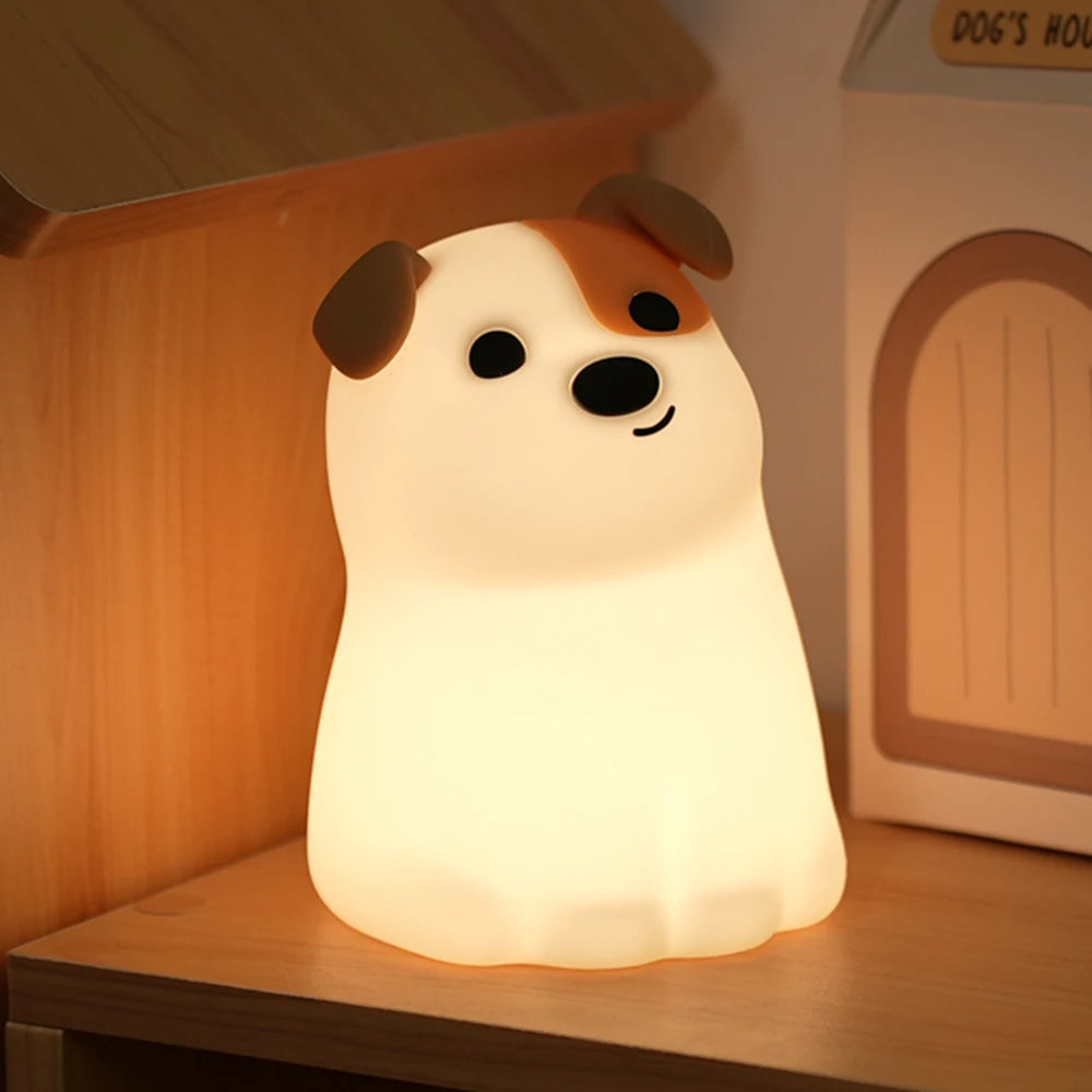 Dog LED Night Light – Rechargeable Squishy Silicone Lamp for Kids 🐶