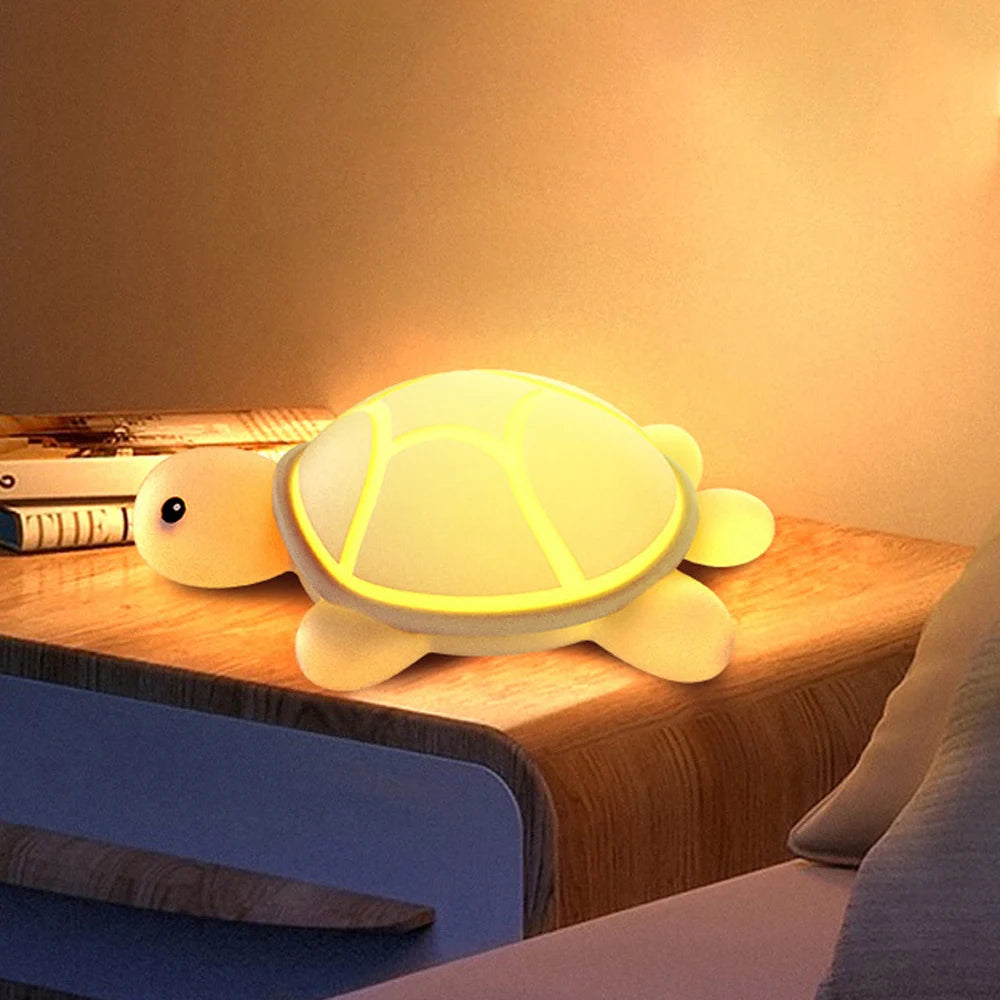 Turtle LED Night Light – Colorful Silicone Lamp for Kids’ Rooms 🐢