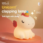 Cartoon Unicorn LED Night Lamp – Cute Silicone Pat Light for Cozy Reading & Decor