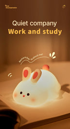 Soft Silicone Rabbit Night Lamp – Cute Cartoon Touch Light for Kids & Nursery Gift