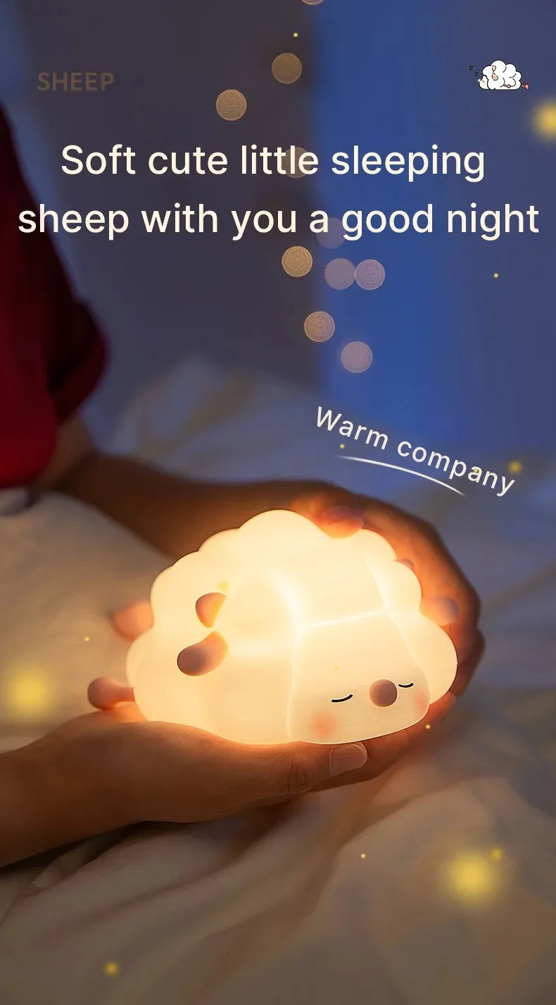 Sheep LED Night Light – USB Silicone Lamp with Phone Holder 🐑