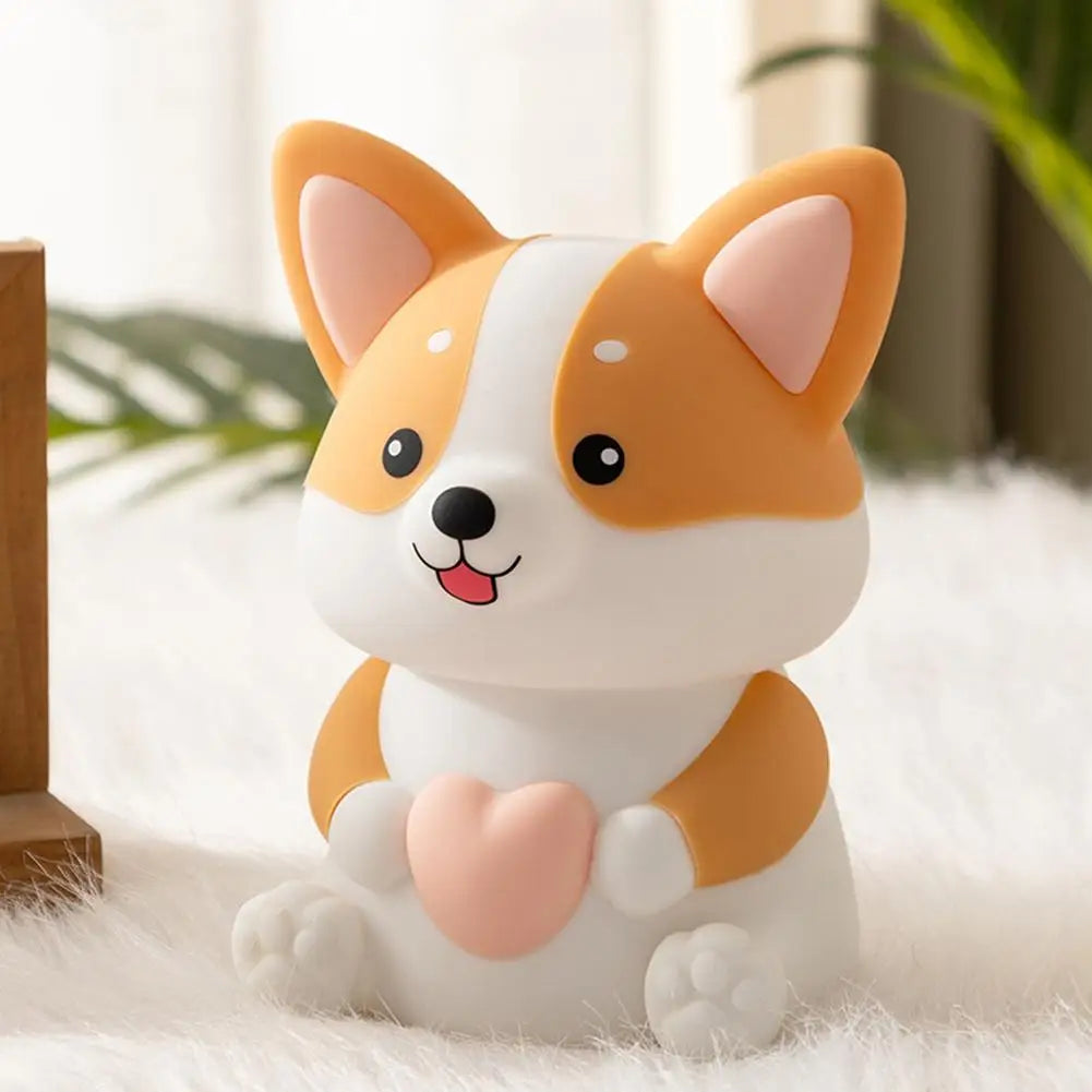 Corgi LED Night Light – 3-Mode Silicone USB Lamp for Kids 🐶