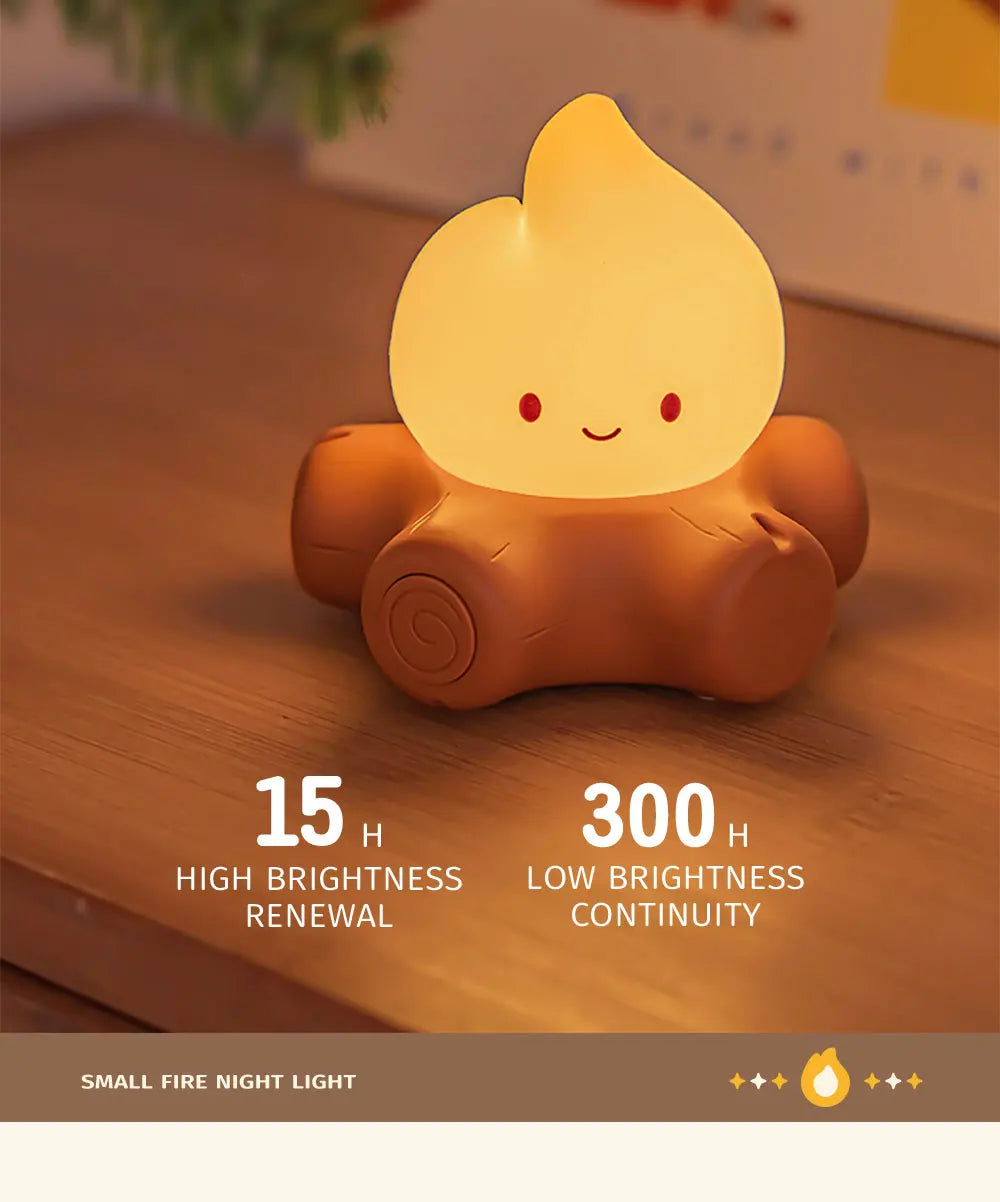 Campfire LED Night Light – Creative Bedside & Desk Lamp 🔥