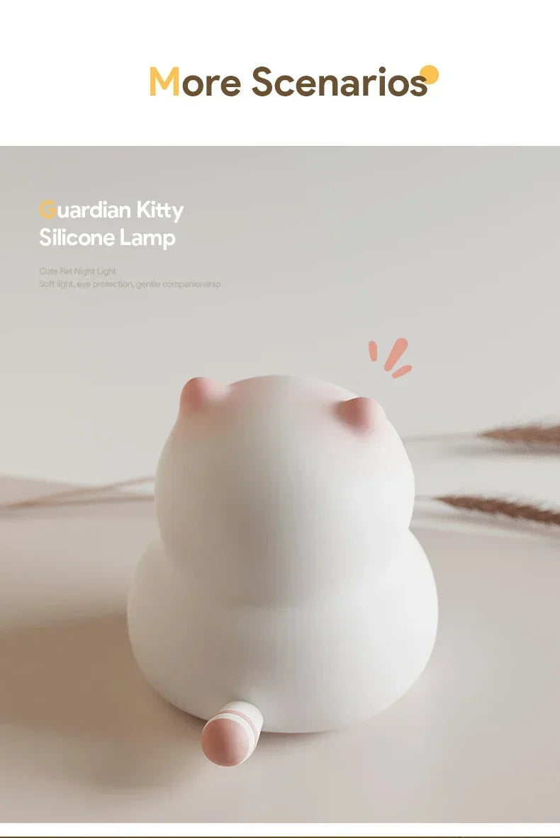 Cat LED Night Light – Soft Silicone Pat Lamp for Kids 🐱